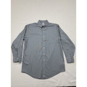 Brooks Brothers Madison Button Down Shirt L/S Green Plaid Men’s Size 15.5-32